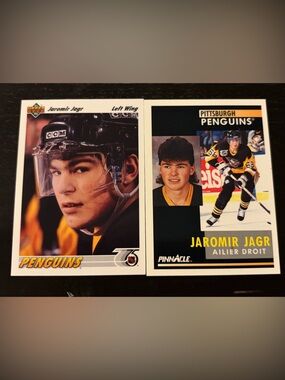 All 2 Jaromir Jagr 1991/92 Upper Deck Pinnacle Penguins Hockey Cards